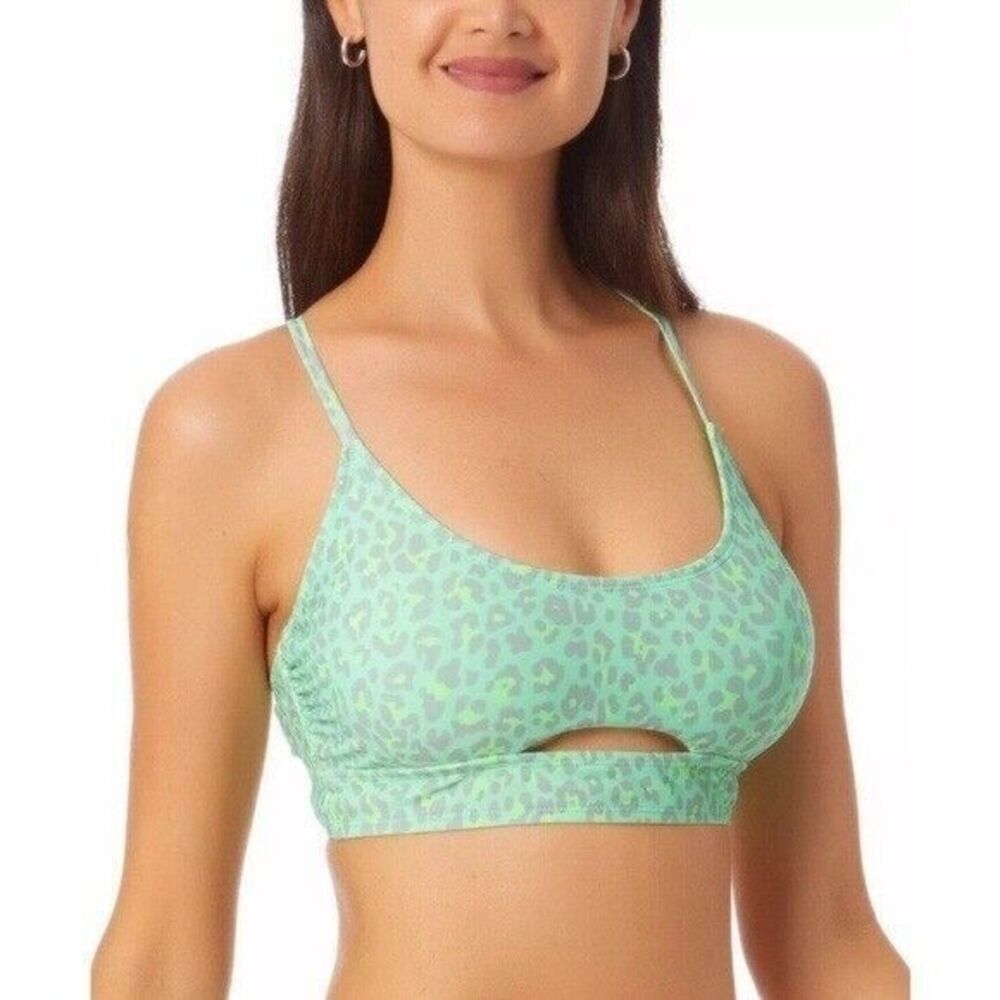 California Waves Juniors' Size XS Printed Cutout Bralette Bikini Top Swimwear L…